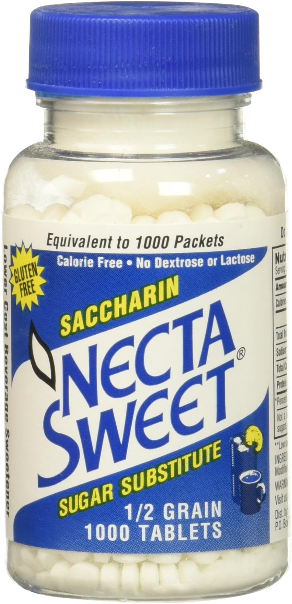 Necta Sweet Sugar Substitute 1/2 Grain 1000 Tablets (Pack of 3)