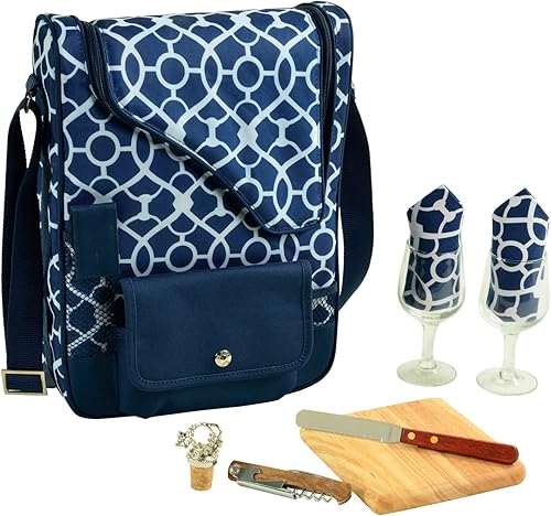 Miniatura 7 de Picnic at Ascot - Portador de vino Deluxe con copas de vino de vidrio y accesorios para dos