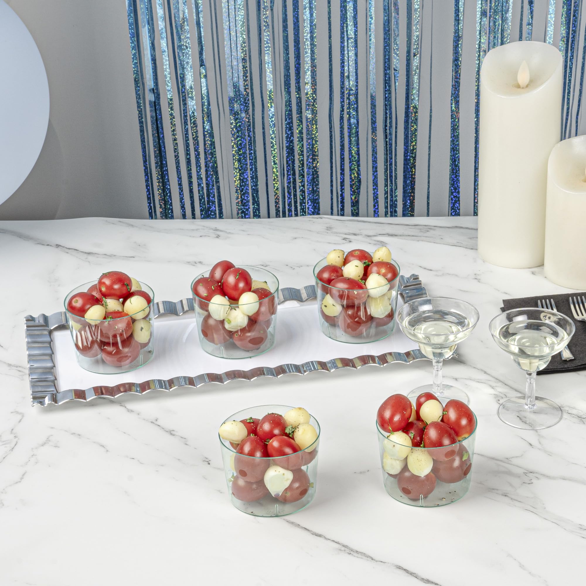 Restaurantware 100 vasos de postre, vasos redondos de mousse de 6 onzas, vasos de plástico transparente para postres, fiestas y eventos, para aperitivos o postres Restaurantware