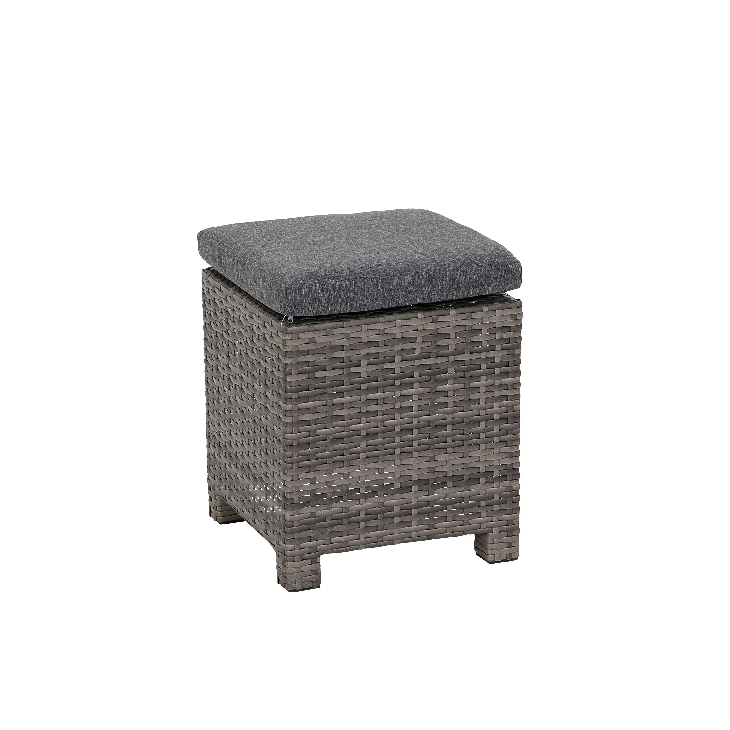 greemotion Ensemble Salon de Jardin d’Angle Tessin 5 Pièces, Canapé d’Angle Extérieur en Aluminium et Polyéthylène, Coussins en Polyester Inclus, Gris