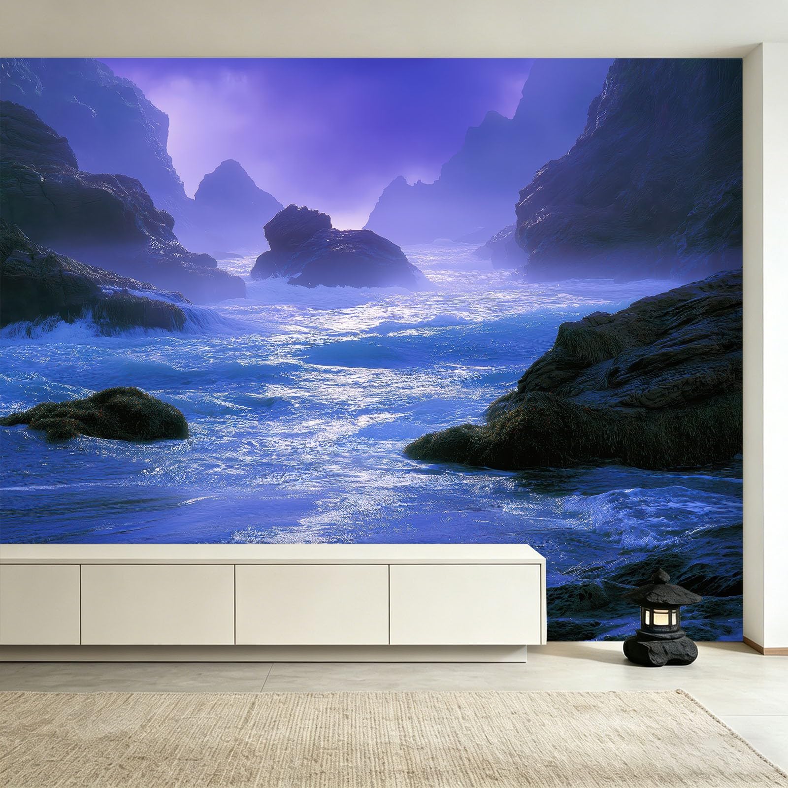 Genérico - Papel pintado (350 x 256 cm), diseño de Océano Océano Ola Montaña