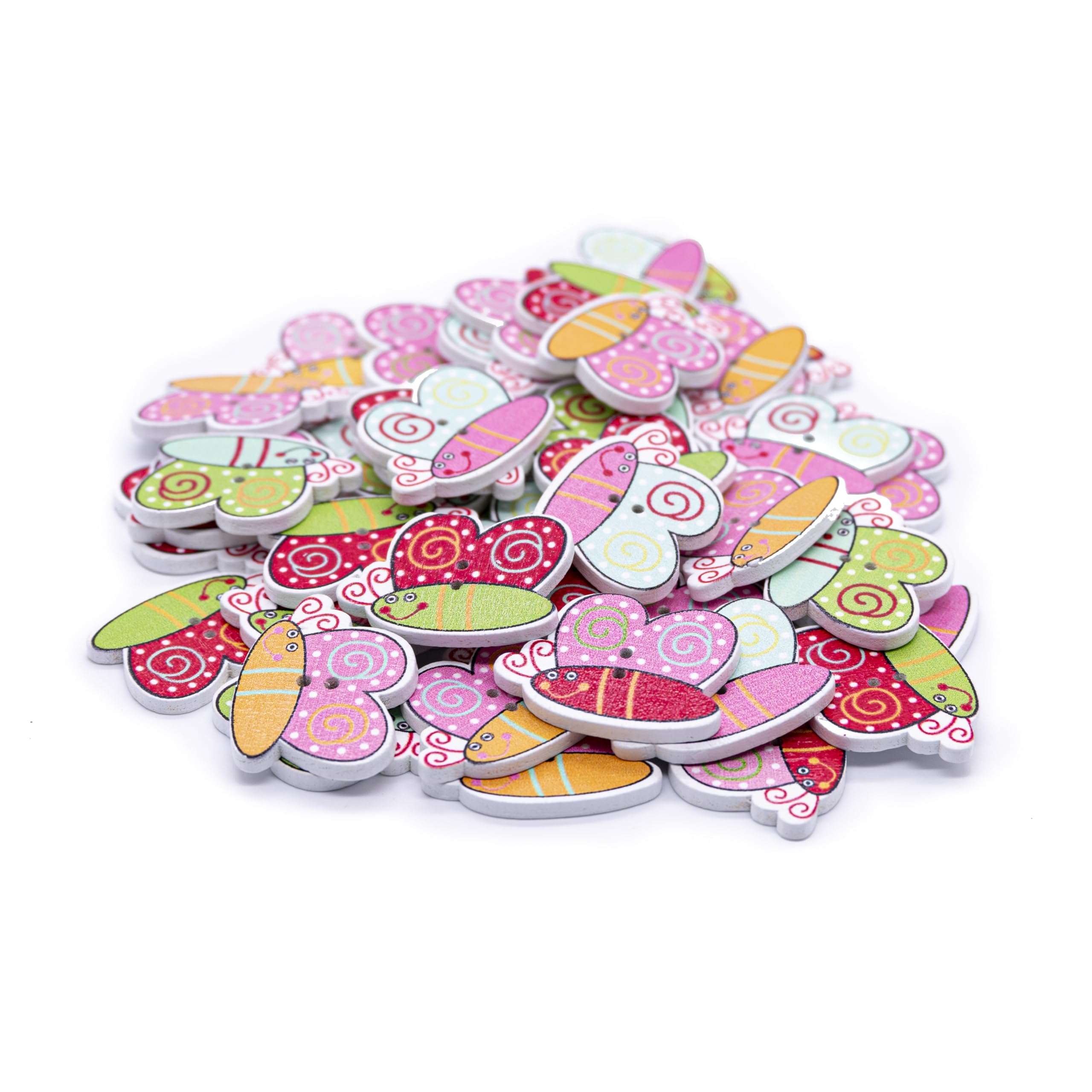 Wooden Butterfly 50pcs Assorted Colorful Butterfly Wooden Buttons Randomly Mixed Sewing... Mixed Buttons For Crafts