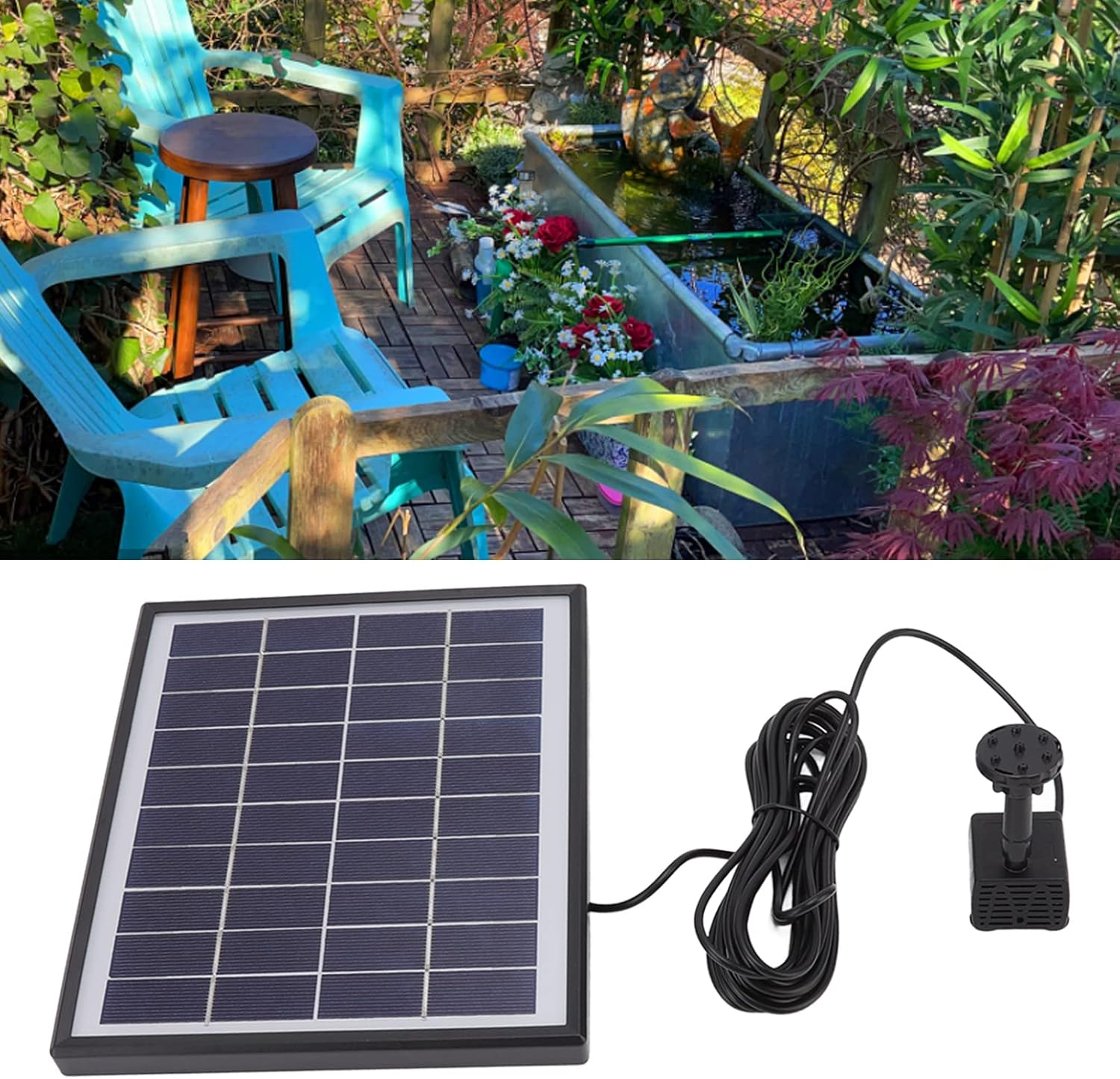 5.0W Solar Fountain Pump Prevent Clogging Portable Easy to Floating Solar for Outdoor 12V