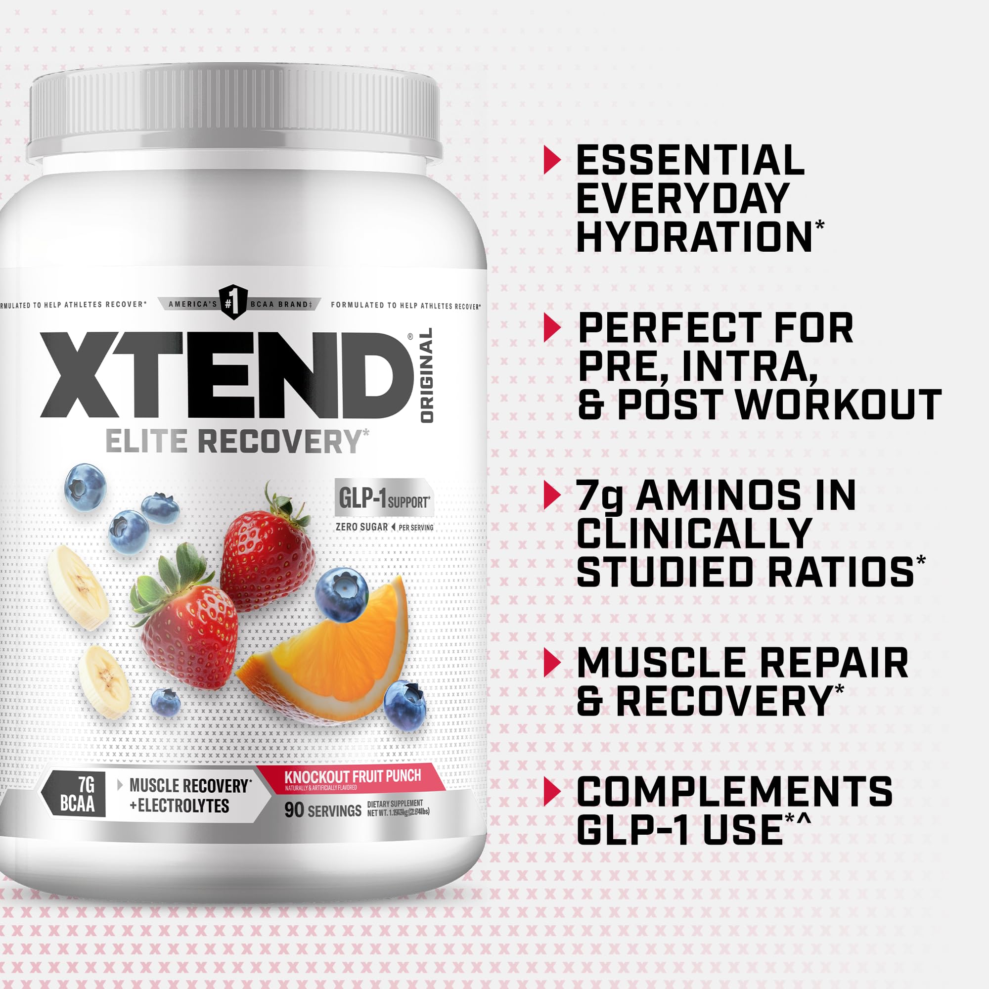 Xtend Original BCAA Powder with Zero Sugar, Knockout Fruit Punch, 90 Serv — Amazon image 4