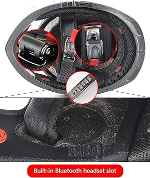 RUANLOV Carbon Fiber Full Face Motorcycle Helmet DOT Approved Motorbike Moped Street Bike Racing Crash Helmet, Men and Women (C L59~60cm)