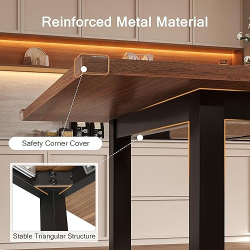 Miniatura 6 de Mesa de comedor extensible Einhomn para 4-6 personas, mesa moderna de 63" para cocina, mesas de comedor estilo granja para comedor, cocina, oficina,