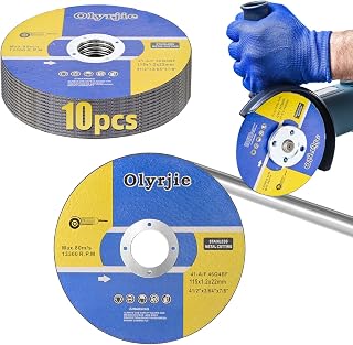 olyrjie 10 Pack 4-1/2" Ultra Thin 1/64" Cut Off Wheels for Angle Grinders - Metal Cutting Discs for Steel, Stainless, Iron