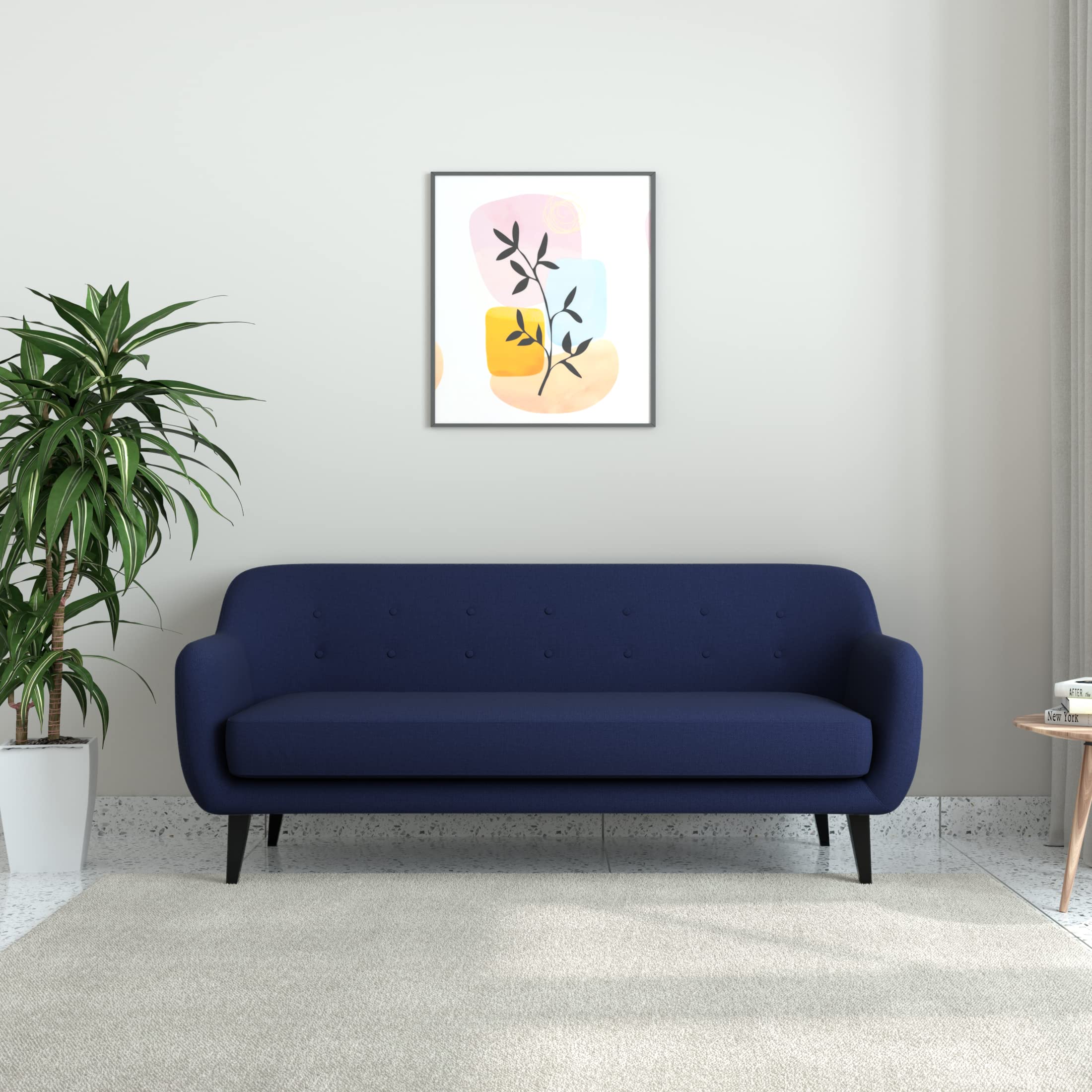 Amazon Brand - Solimo Intun 3 Seater Sofa (Fabric, Navy Blue)-image-14