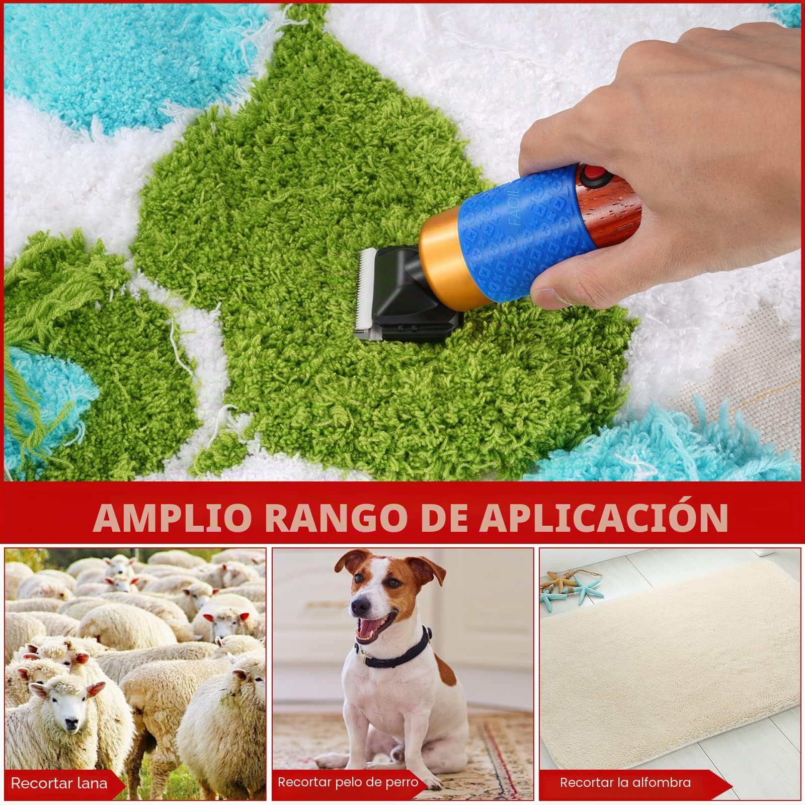 Recortadora de alfombras Tufting Rug Trimmer,Tufting Trimmer Mat Clippers Kit, 200W Cortadora De Alfombras con Guía De Corte,para Tufting Tapete Fabricación DIY Tapete y manualidades