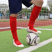 Vista 6 de Grip Socks with Leg Sleeves and Shin Guard Straps Anti Slip Non-Skid Durable & Comfy Soccer Socks for Training & Matches