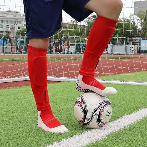 Miniatura 6 de Grip Socks with Leg Sleeves and Shin Guard Straps Anti Slip Non-Skid Durable & Comfy Soccer Socks for Training & Matches