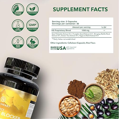 Miniatura 10 de All-Natural DHT Blocker with Plant-Based Ingredients - Activate Future Hair Growth, Stimulate Hair Follicles to Prevent Hair Loss, and Improve Blood