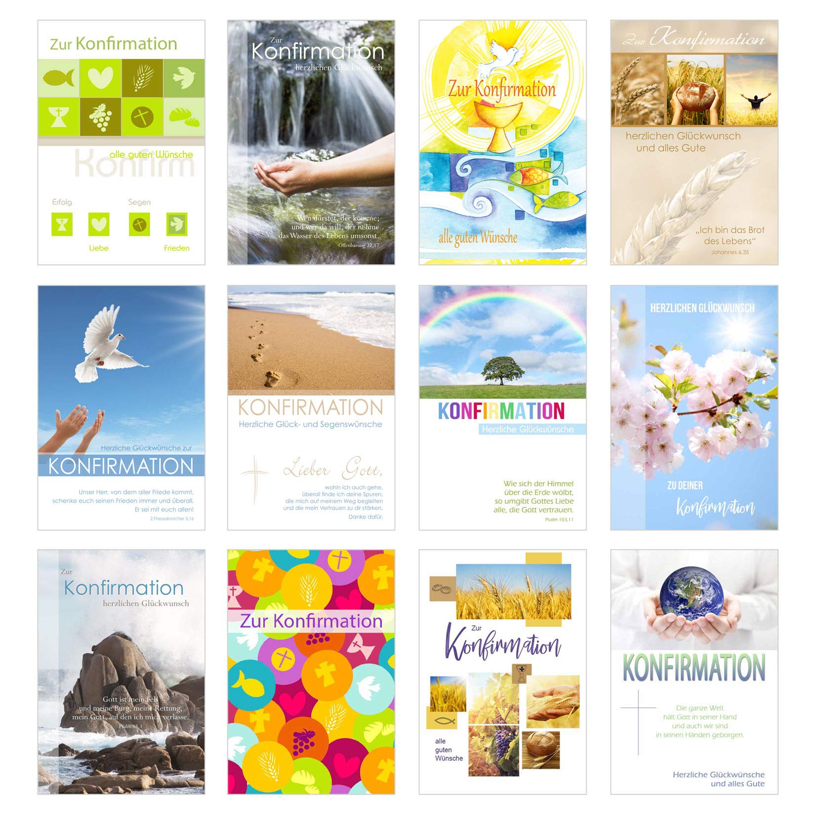 Edition Seidel - Lot De 20 Cartes D'anniversaire De Qualité Supérieure Avec Enveloppe Carte De