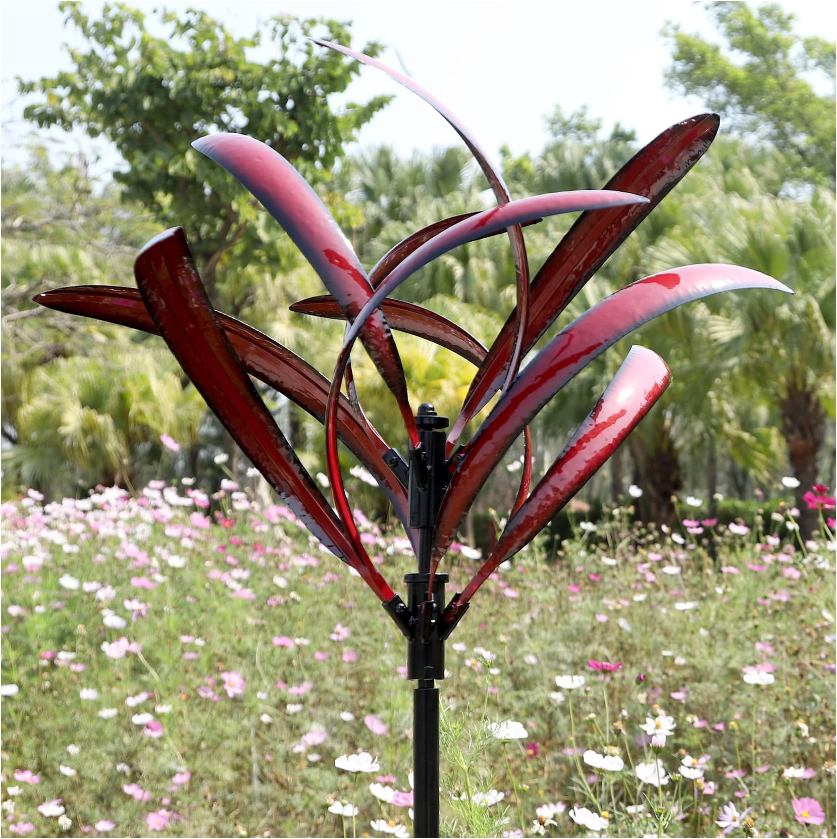 Shirem Lucky Flower Wind Spinner, Wind Mill for Yard and