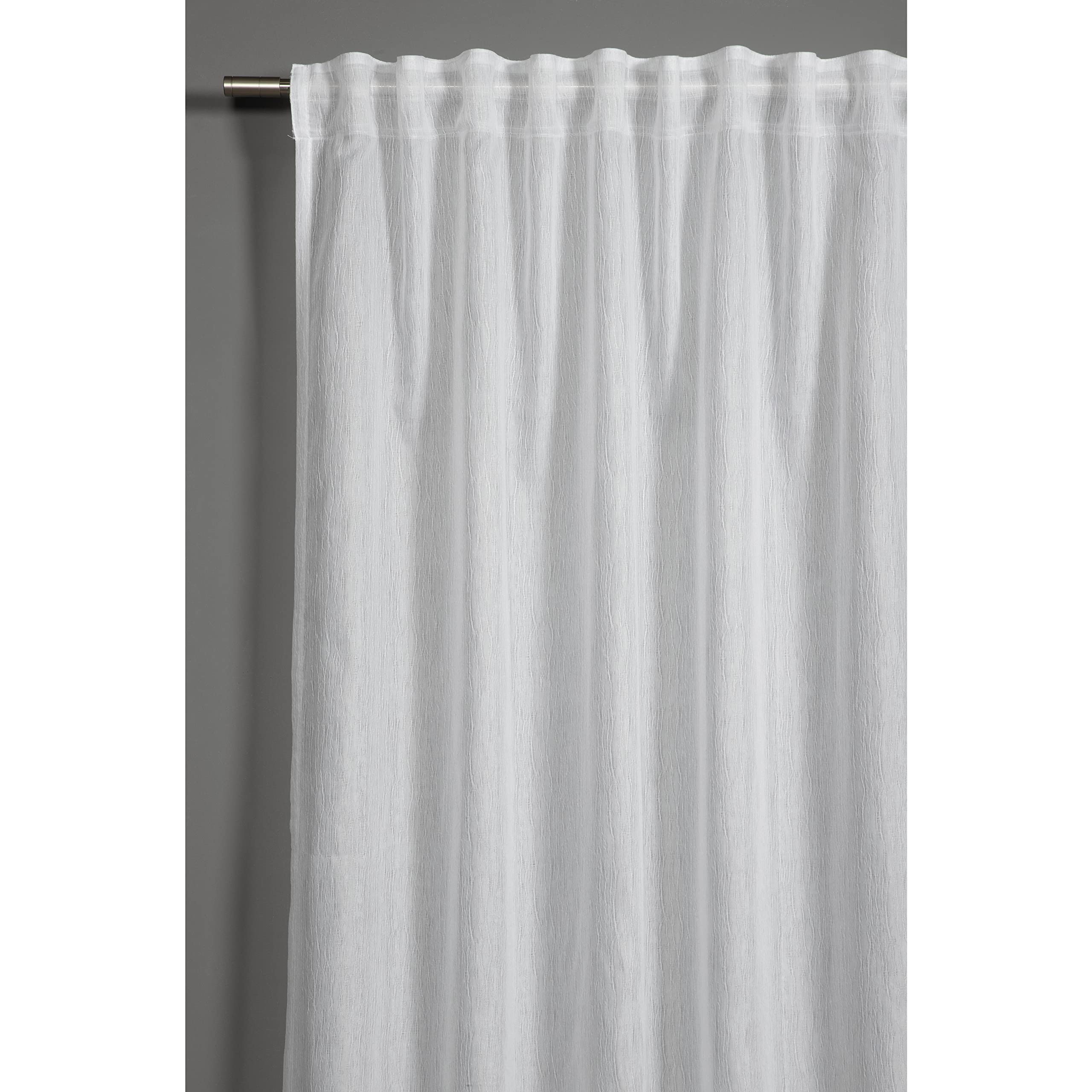 GARDINIA Curtain with Concealed Loops and Curtain Tape, Opaque, Translucent, Tab-Top, White Jacquard Voile, 140 x 245 cm