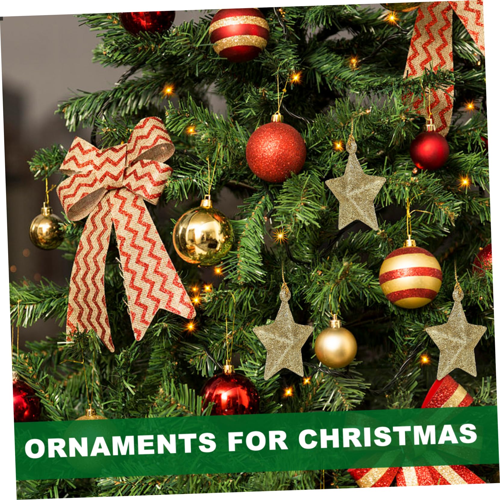 Ciieeo 5 Set Di Decorazioni Natalizie Uniche A Forma Di Stella Con Ciondolo Per Albero Di Natale Decorazioni Da Giardino Per Feste 30 Pezzi * 5