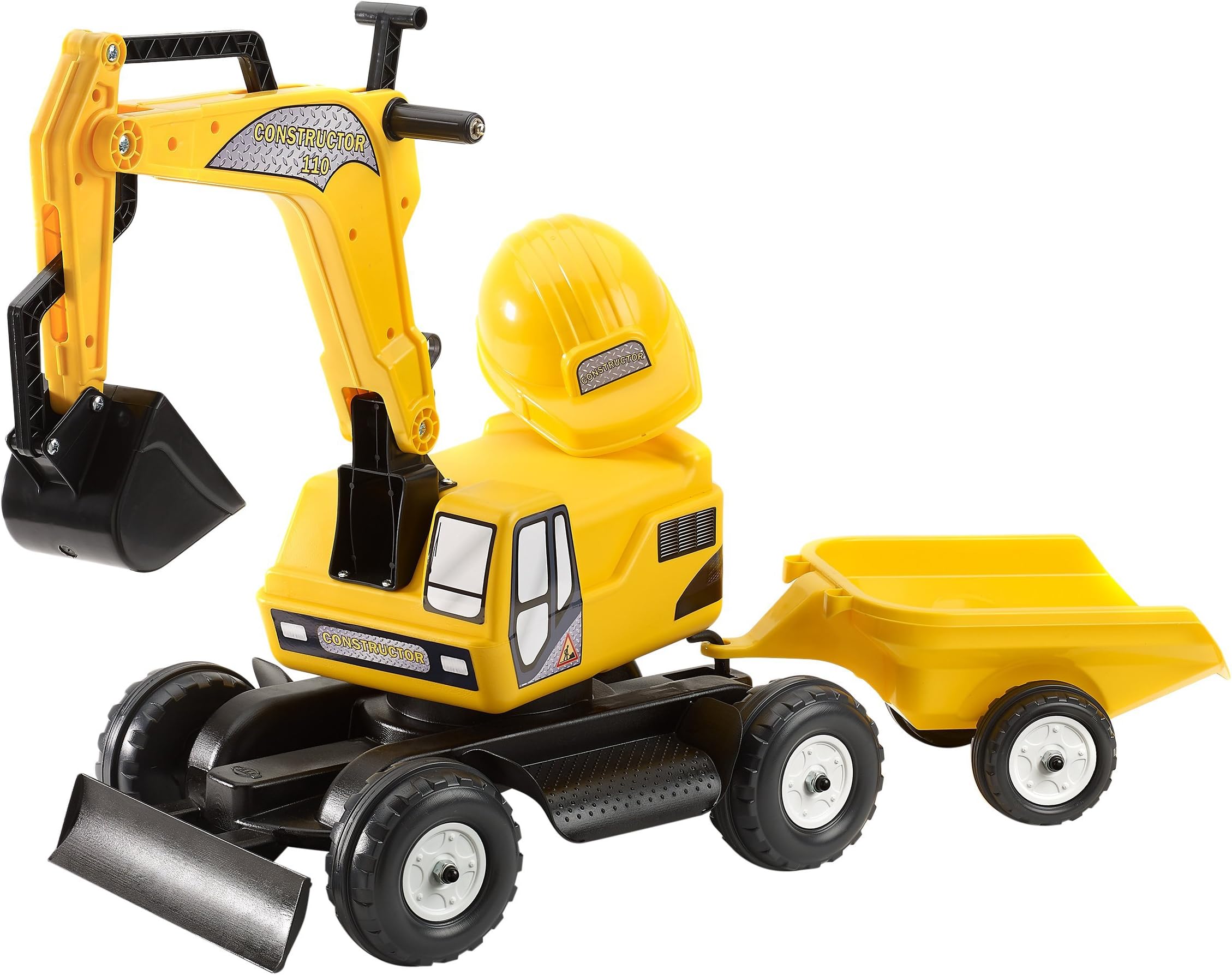 FALK - Power Shift excavator with trailer - For ages 2 and up - Made in France - Excavator and articulated bucket - Rotating cabin - 110 A
