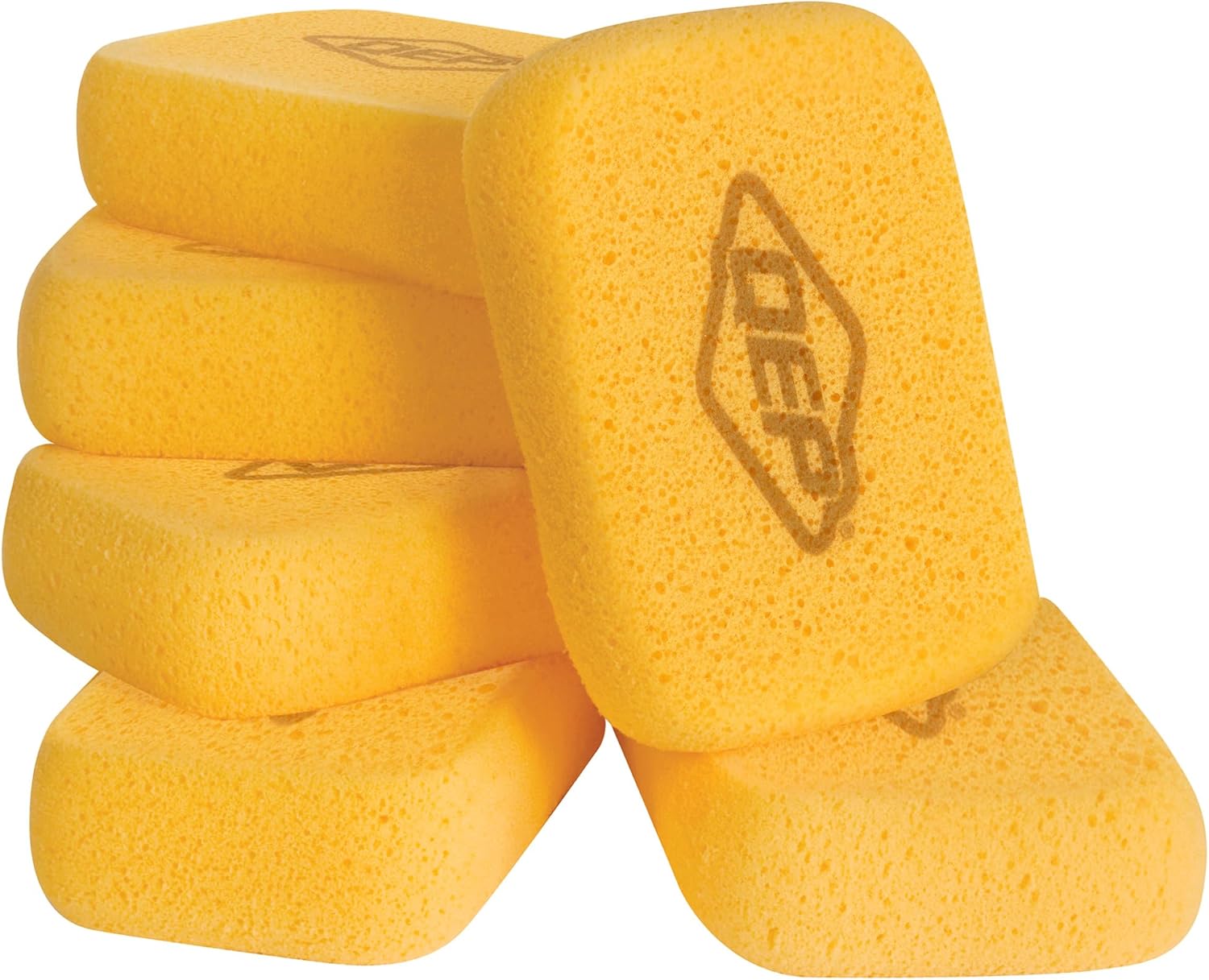 QEP 70005Q-6D 7.5 Inch x 5.5 Inch x 1.875 Inch Grouting, Cleaning and Washing Sponge, X-Large, 6-Pack, 6 Pack, Yellow, 6 Count