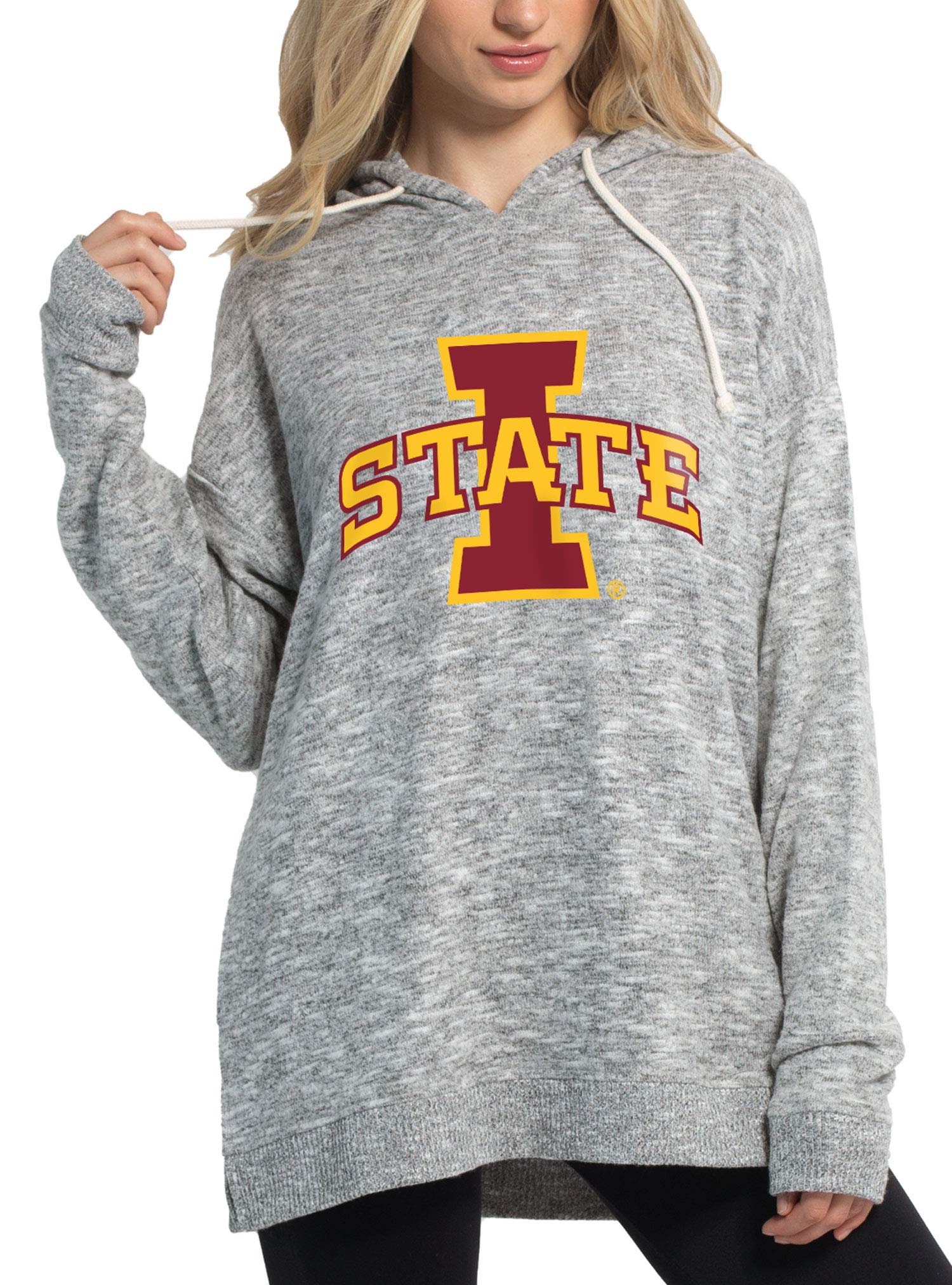Chicka-d NCAA Iowa State Cyclones Womens Cozy Fleece Tunic, Heather Grey, X-Large, 465_PL