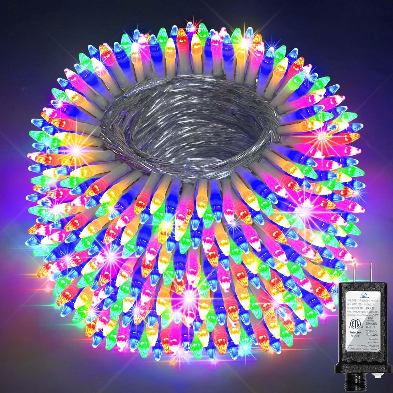 Photo 1 of 1500 LED 470FT Christmas String Lights, 12 Modes and Timer Memory Dimmable, Plug in Outdoor Waterproof Clear Wire Twinkle Fairy Light for for Xmas Yard Tree Wedding Party Outside Decor (Multicolor)