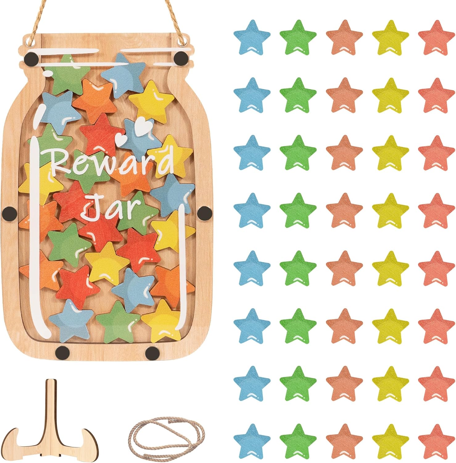 ABIDISO Personalized Stars Reward Jar Reward Jar, Classroom Reward Jar for