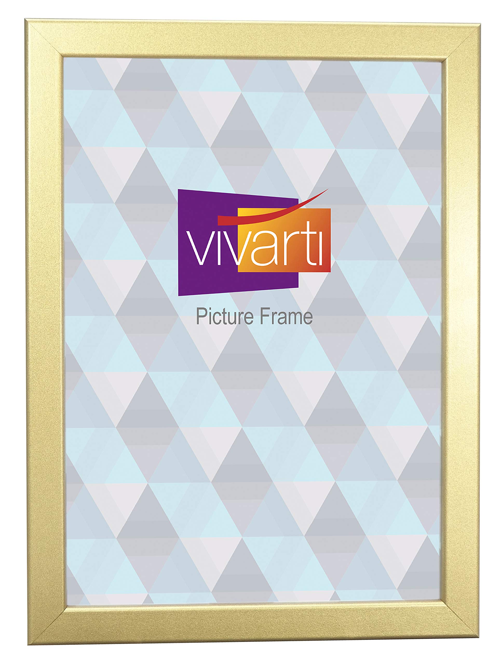 Vivarti Gold Thin 10" X 8" Picture Frame With Clear Styrene Sheet & Wall Mounted Hook