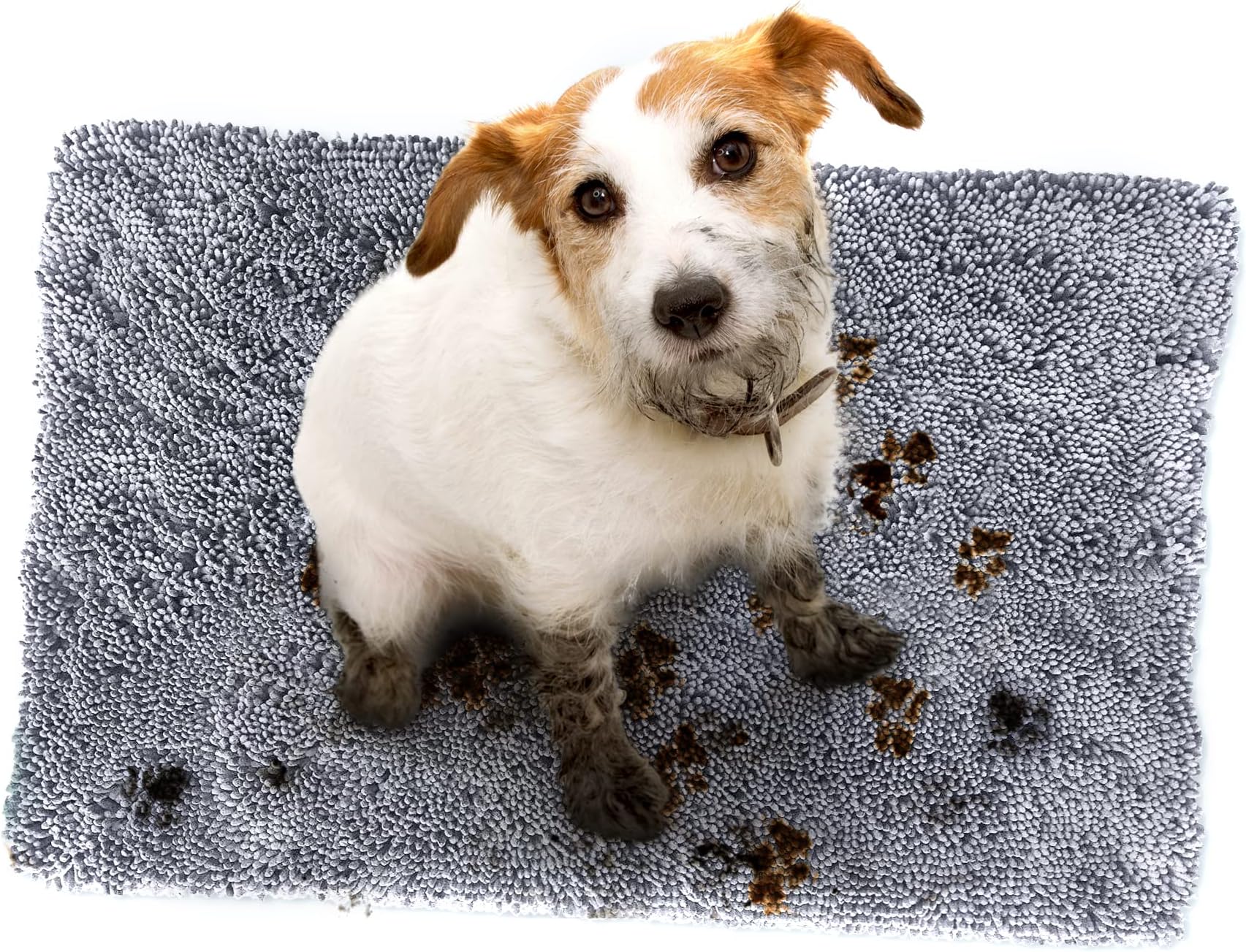 - Soggy Doggy Dog Door Mat – Large Absorbent Chenille Microfiber Dog Rug for Muddy Paws, Wet Dogs & Entryway Floors, Non-Slip Backing, Machine Washable Doormat – Gray, 26” x 36”