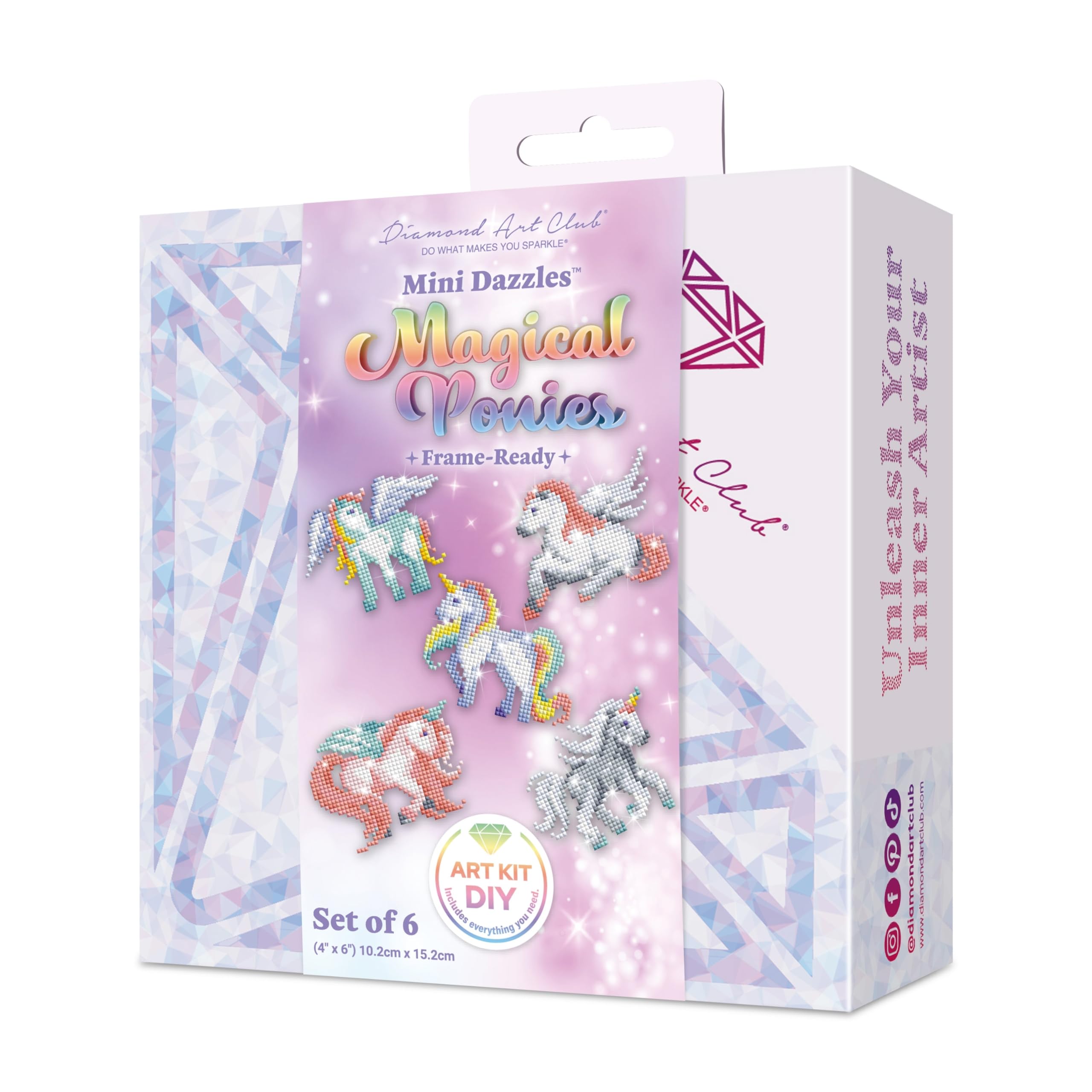 Amazon.com: DIAMOND ART CLUB Mini Dazzles - Magical Ponies, Fun