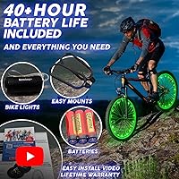 Vista 5 de Activ Life Luces LED para rueda de bicicleta con pilas incluidas. Obtén 100% más brillantes y visibles desde todos los ángulos para la máxima