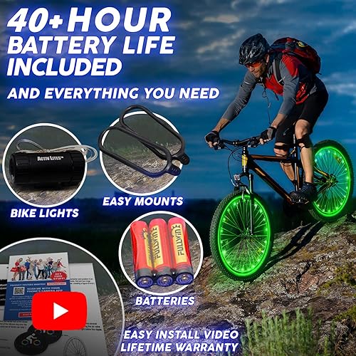 Miniatura 5 de Activ Life LED Bike Wheel Lights with Batteries Included! Get 100% Brighter and Visible from All Angles for Ultimate Safety & Style (1 Tire Pack)