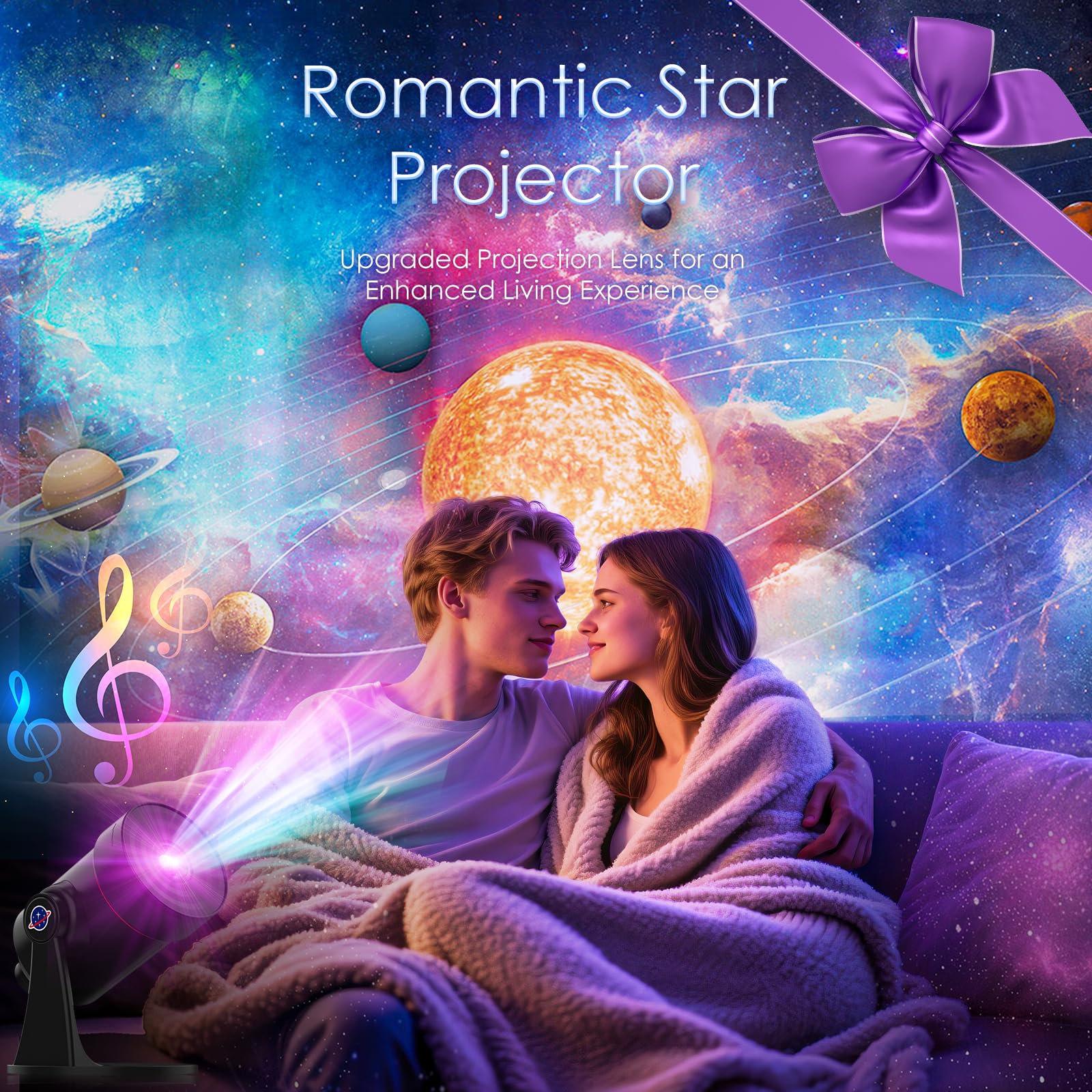 VanSmaGo Projecteur Ciel Etoile Galaxie, Galaxy Projector Pour Chambre à Coucher, Projecteur De PlanéTarium Hd NéBuleuse Rotative à 360° Avec Bouton RéGlable Et Minuterie Pour Les Enfants