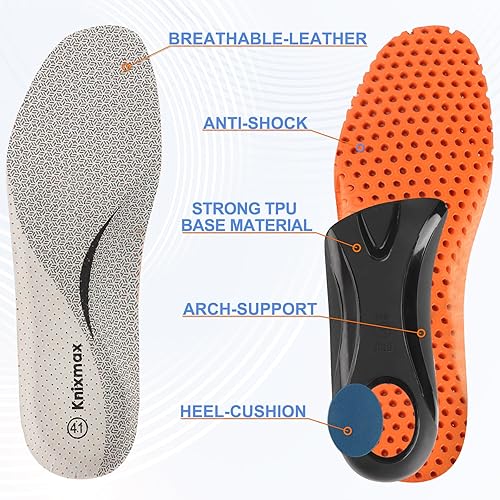 Miniatura 8 de Knixmax Plantillas de zapatos deportivos para hombre, inserciones ortopédicas con soporte de arco, almohadillas de zapatos transpirables para
