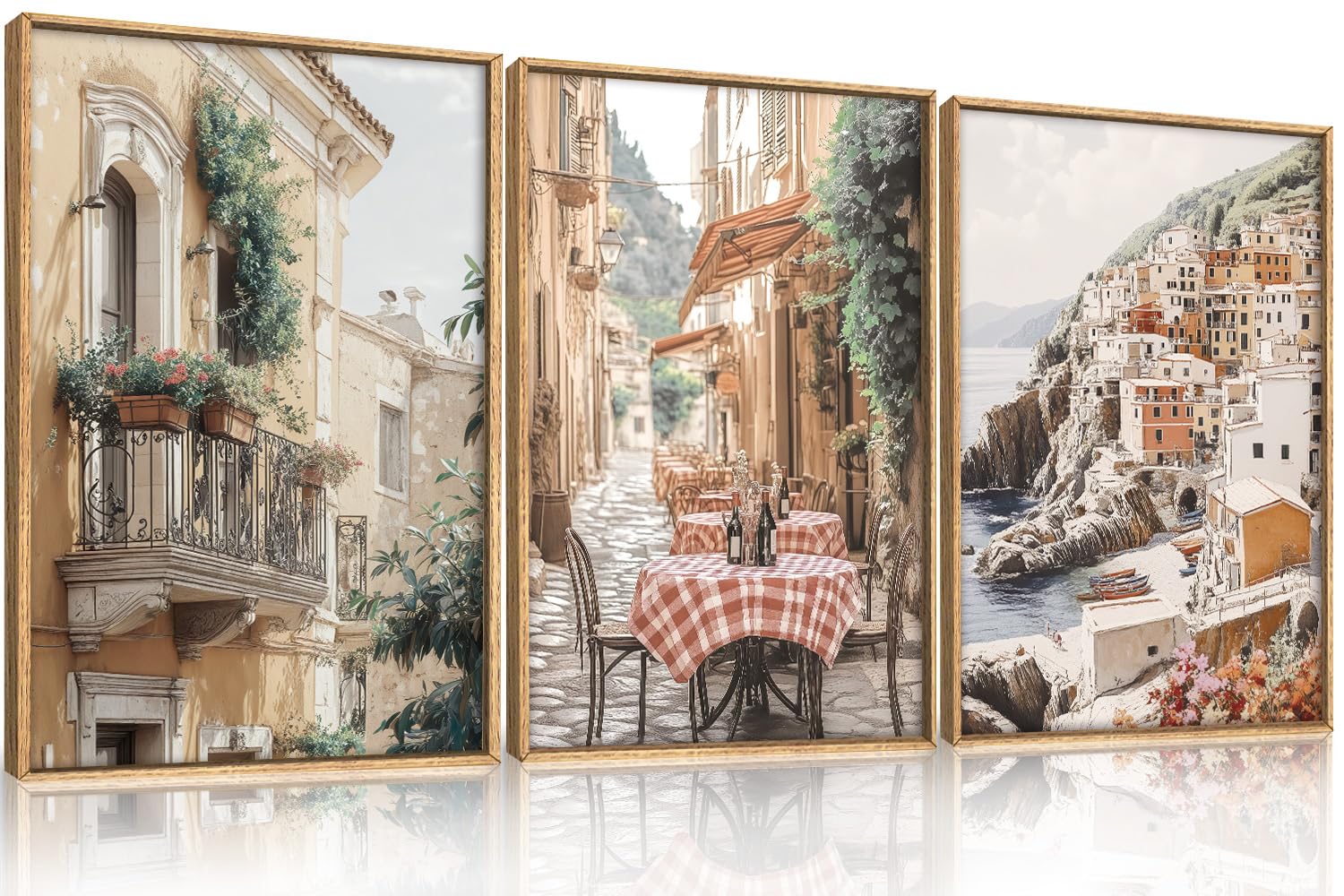 Vintage Watercolor Wildflower Wall Art - 3 Piece Set -27