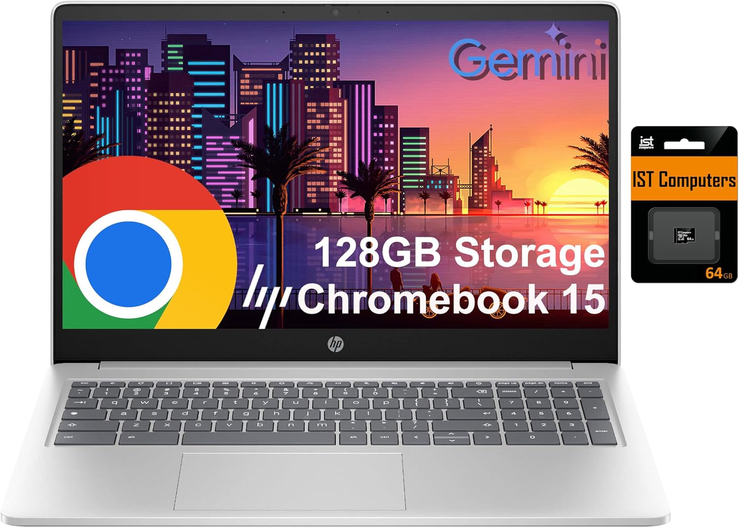 HP Chromebook Laptop 15 ( 15.6″ Anti-Glare, Intel N200 (> i3-1115G4), 8GB DDR5 RAM, 128GB Storage (64GB eMMC + 64GB SD Card), Numeric KB) Home & Student, Webcam w/Shutter, Wi-Fi, Chrome OS, Silver HP Chromebook Laptop 15 ( 15.6″ Anti-Glare, Intel N200 (> i3-1115G4), 8GB DDR5 RAM, 128GB Storage (64GB eMMC + 64GB SD Card), Numeric KB) Home & Student, Webcam w/Shutter, Wi-Fi, Chrome OS, Silver