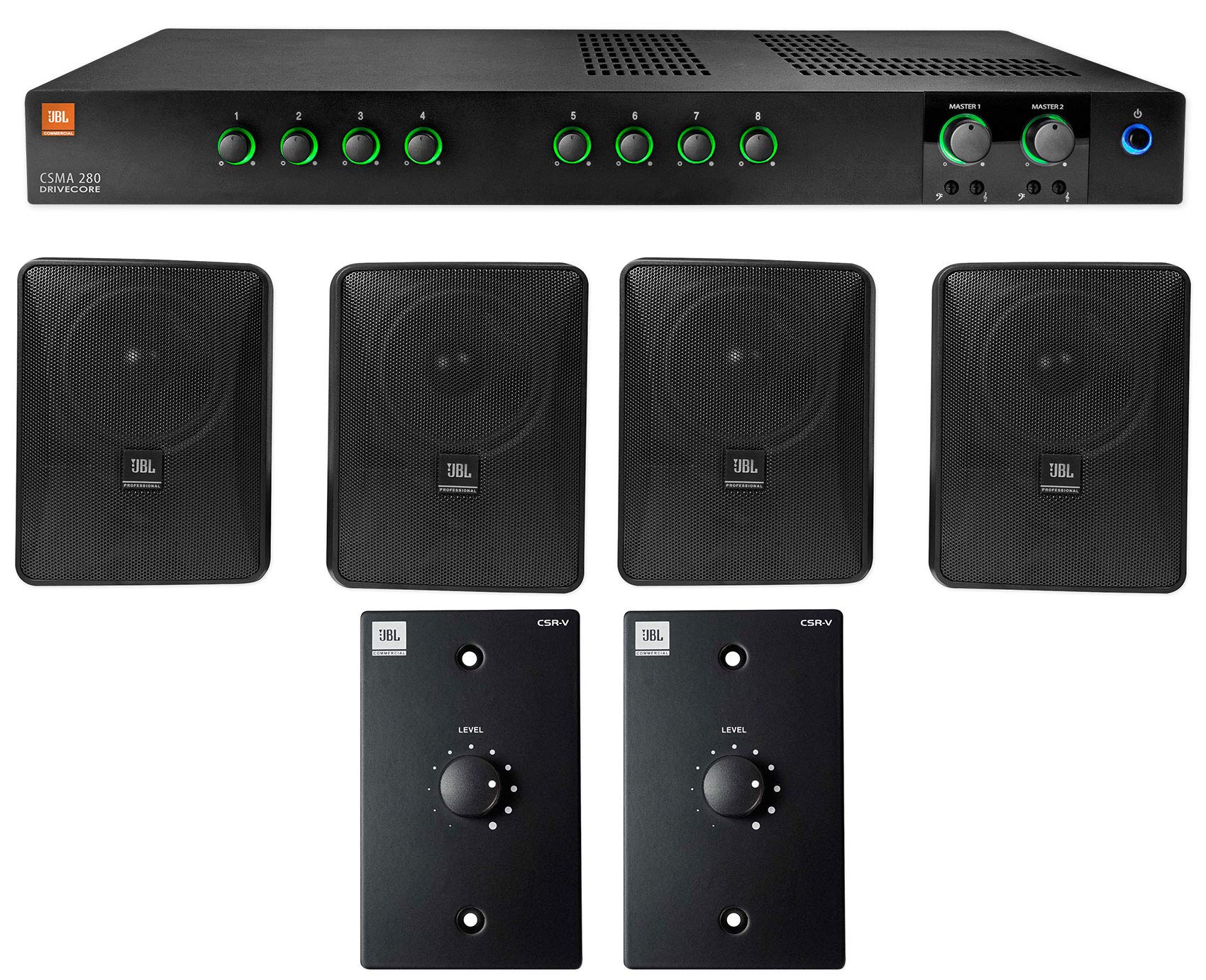 Audiosavings Bundle: (1) JBL CSMA280 Commercial/Restaurant 2 x 80w Amplifier Bundle with (2) Control 25-1 5.25