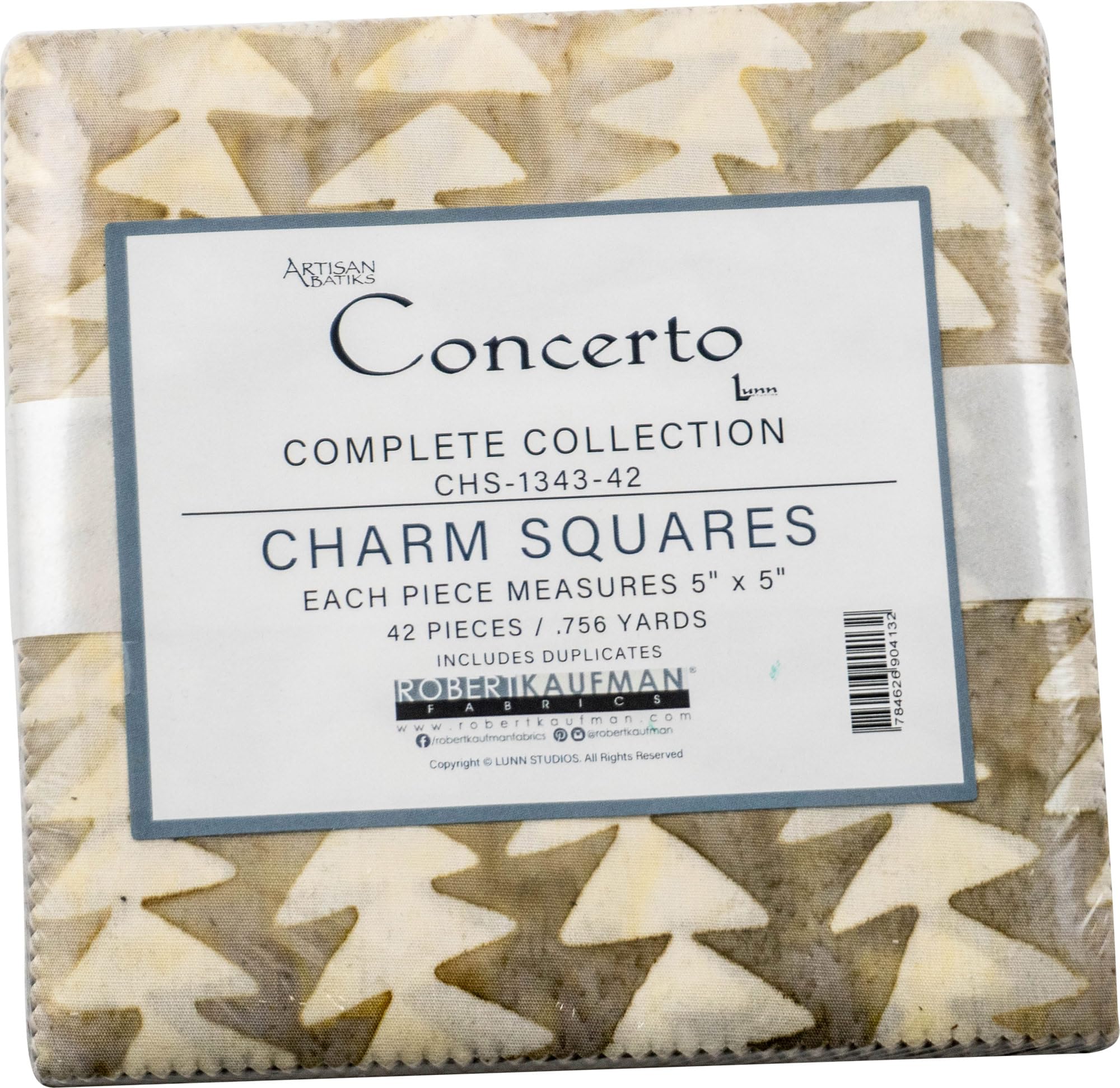 Robert Kaufman Assorted Lunn Studios Artisan Batiks Concerto 42 5-Inch Squares Charm Pack Chs-1343-42