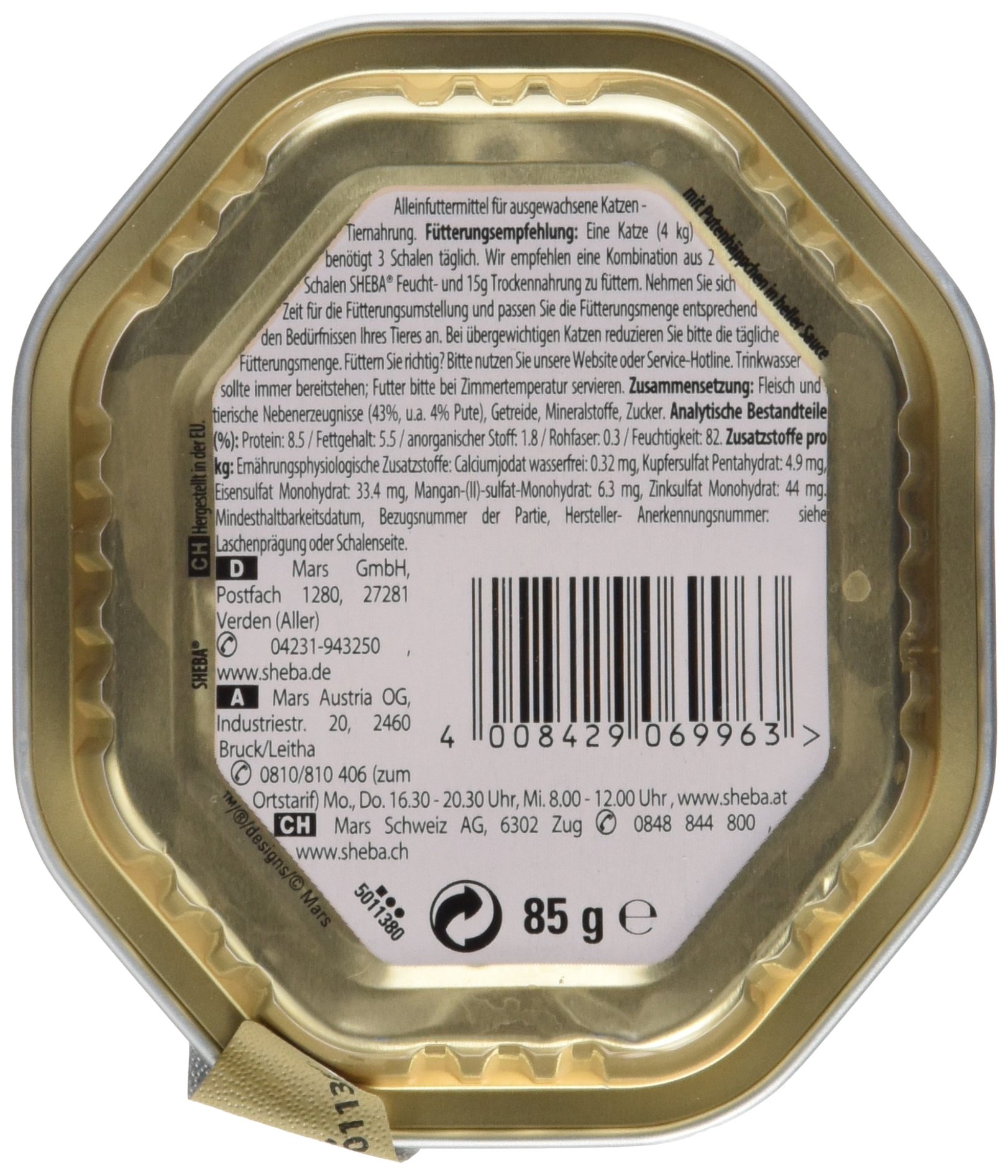 Sheba - Cibo per gatti speciale, alimenti umidi di alta qualità in salse selezionate, Tacchino, 36 x 85g