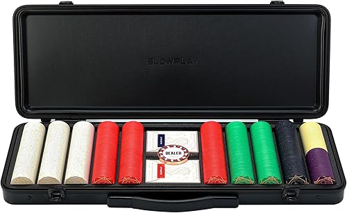 SLOWPLAY Nash - Juego de fichas de póquer de cerámica para Texas Hold'em, 500 unidades con valores numerados, 1.49 pulgadas y 0.35 onzas cada una.