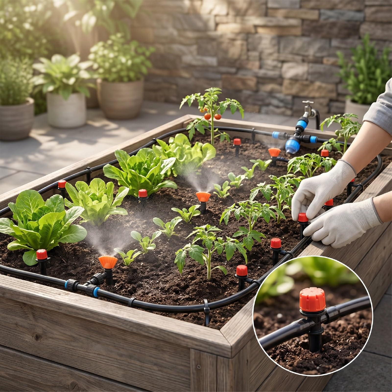 di Irrigazione a Goccia Regolabile, Raccordo Rapido per Irrigazione, for Giardino e Piante