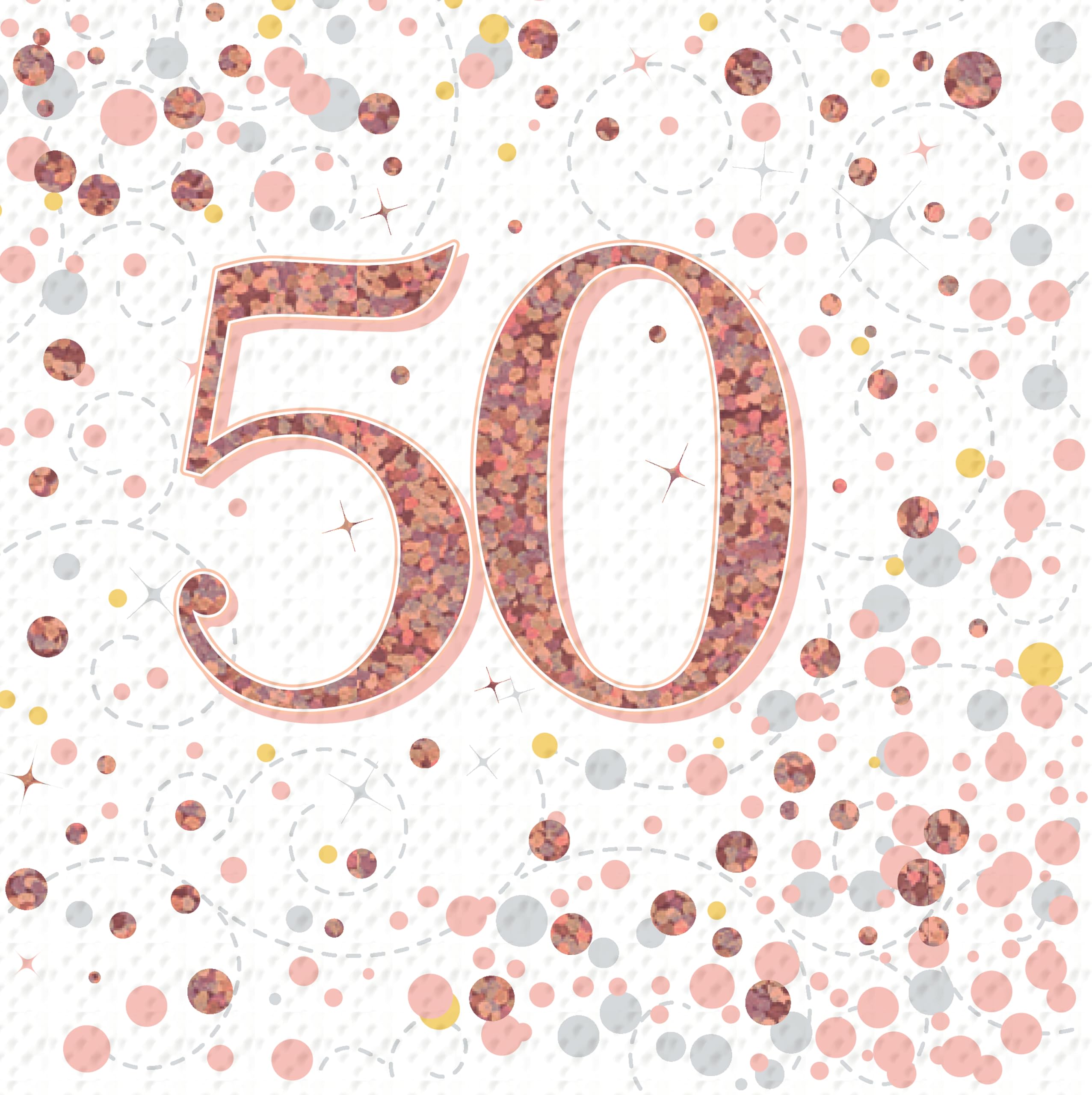 British Ballet® 50th Birthday Paper Napkins - 16 Pieces - Rose Gold Decor