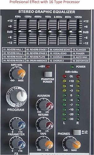 Miniatura 3 de GTD-Audio Amplificador de potencia profesional de 16 canales Mezclador de potencia Amplificador DJ, USB, EQ, efecto