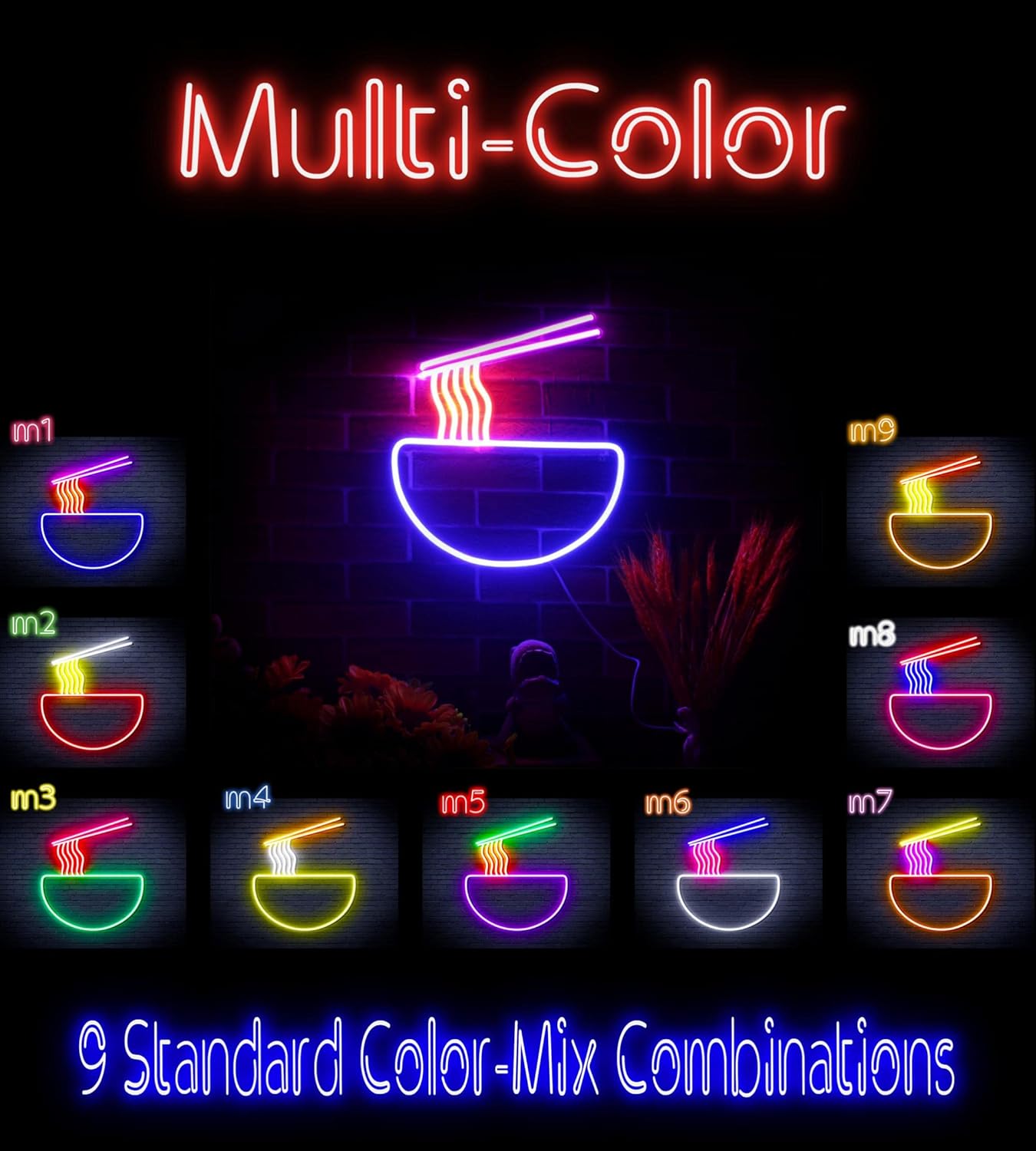 ADVPRO Ramen Flex Silicone LED Neon Sign - Multi-Color 1 - st16s33-fnu0240-m1