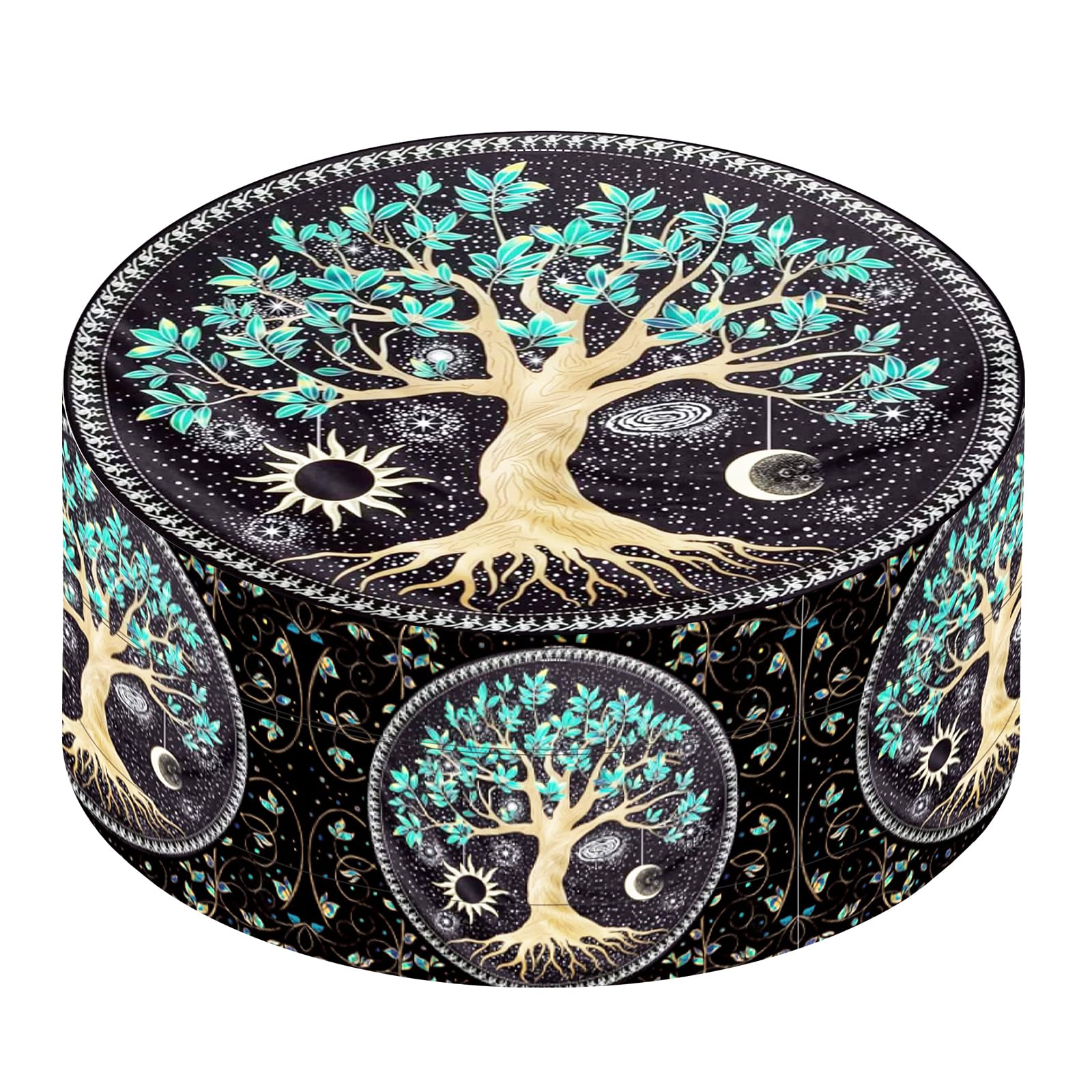 3 Inch Spice Grinder, Green Lucky Tree Pattern