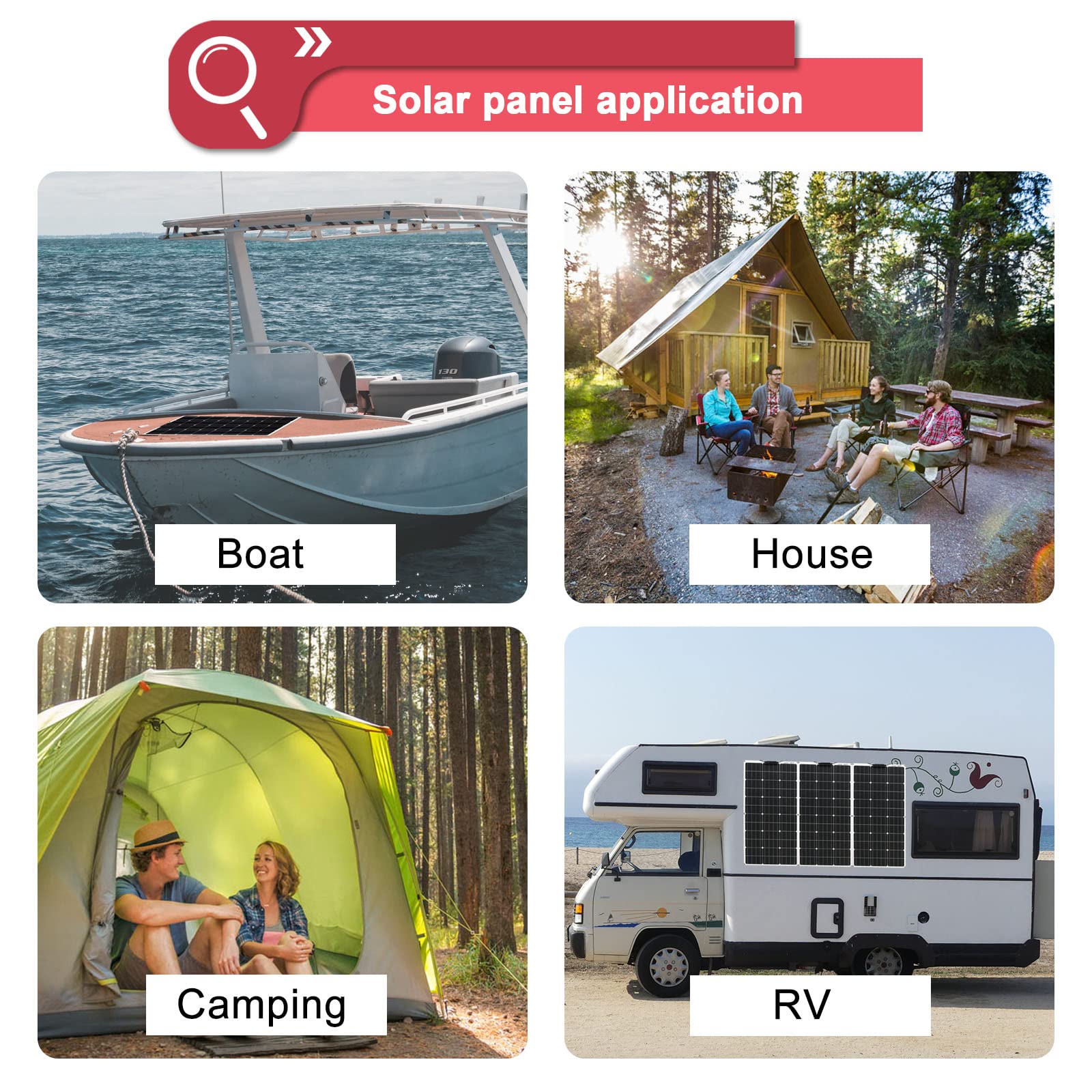 500w Off Grid Solar Kit 5pcs 100w Flexible Solar Panel Monocrystalline Solar Module + 50A USB Controller for RV, Roof, 12V Battery and Uneven Surfaces (500)
