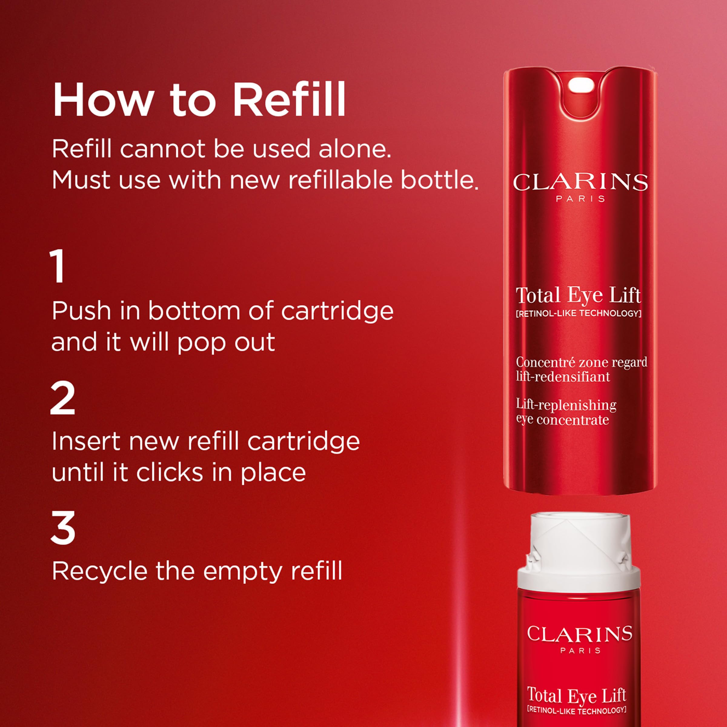 Clarins NEW Total Eye Lift | Anti Aging Eye Cream | Targets Wrinkles, Crow's Feet, Dark Circles and Puffiness For a Visible Eye Lift in 30 Seconds | REFILLABLE