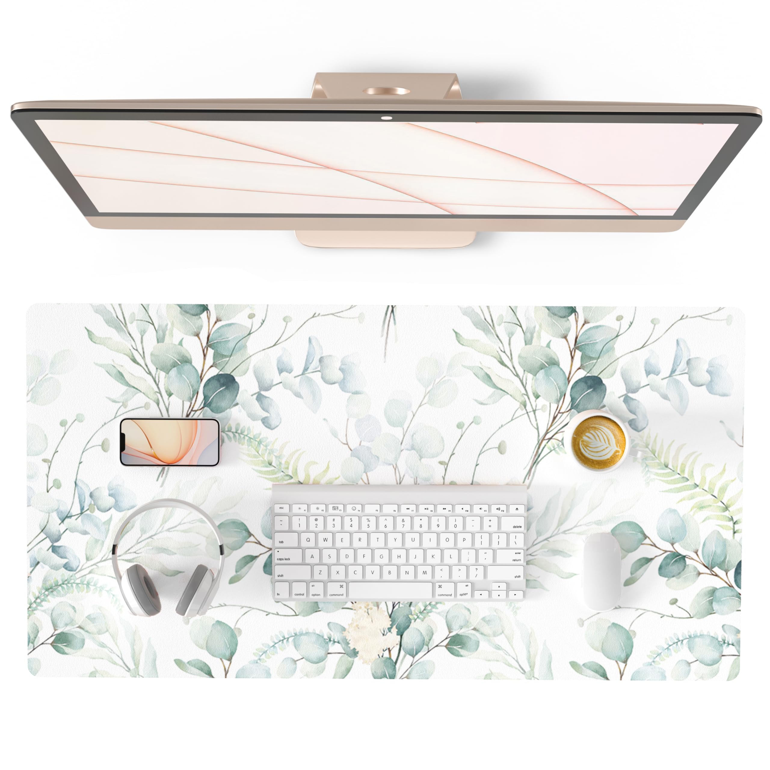 QiyI Large Mouse Pad for Desk Cute Desk Mat for Desktop Women Girls Green Office D cor Desk