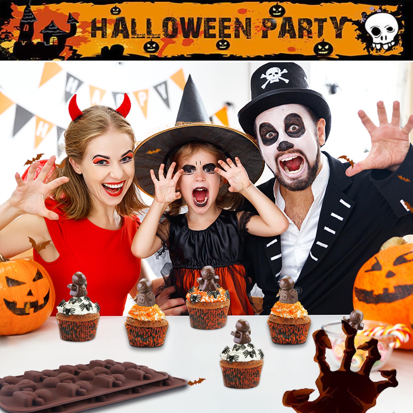 LemonRoad Geister-Silikonformen – 2 Stück Für Halloween-Schokolade & Deko