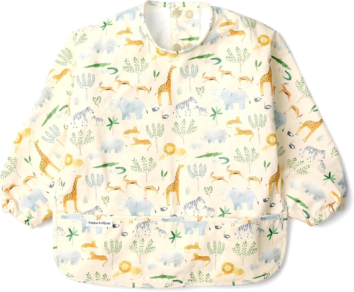 Loulou Lollipop Long Sleeve Mess Free Waterproof Bibs, for baby boys and girls 6-36 Months, Machine Washable, Travel Friendly