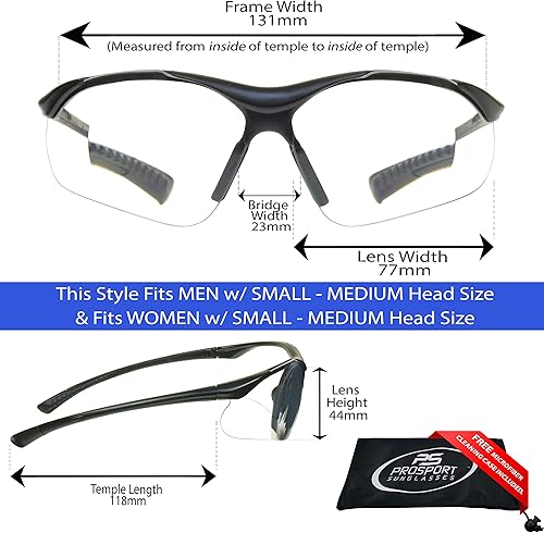 Miniatura 2 de proSPORT Gafas de seguridad para lector de lentes completas, transparentes o ahumadas, curva envolvente, no bifocales