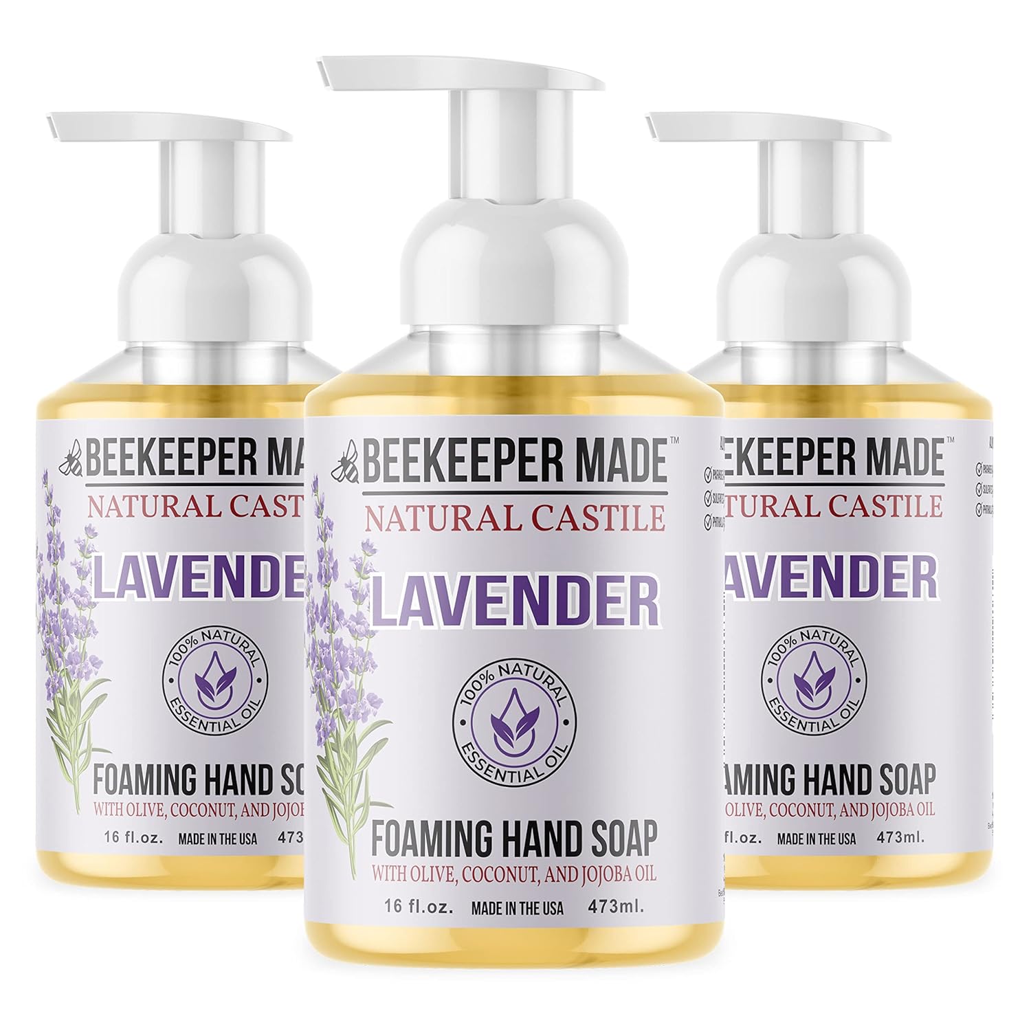 Beekeeper Made All Natural Foaming Hand Soap, 16 Fl oz 3